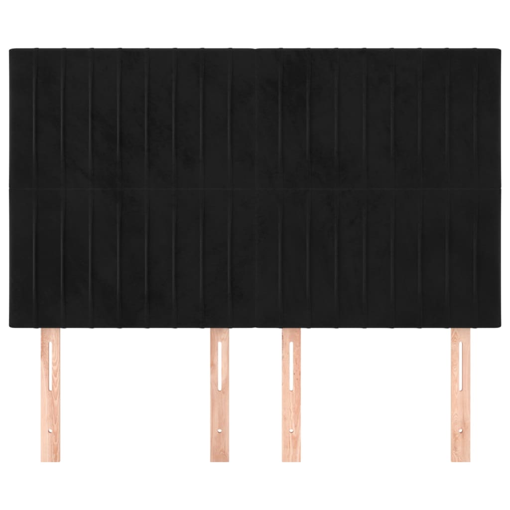 vidaXL Κεφαλάρια Κρεβατιού 4 τεμ. Μαύρα 72x5x78/88 εκ. Βελούδινα