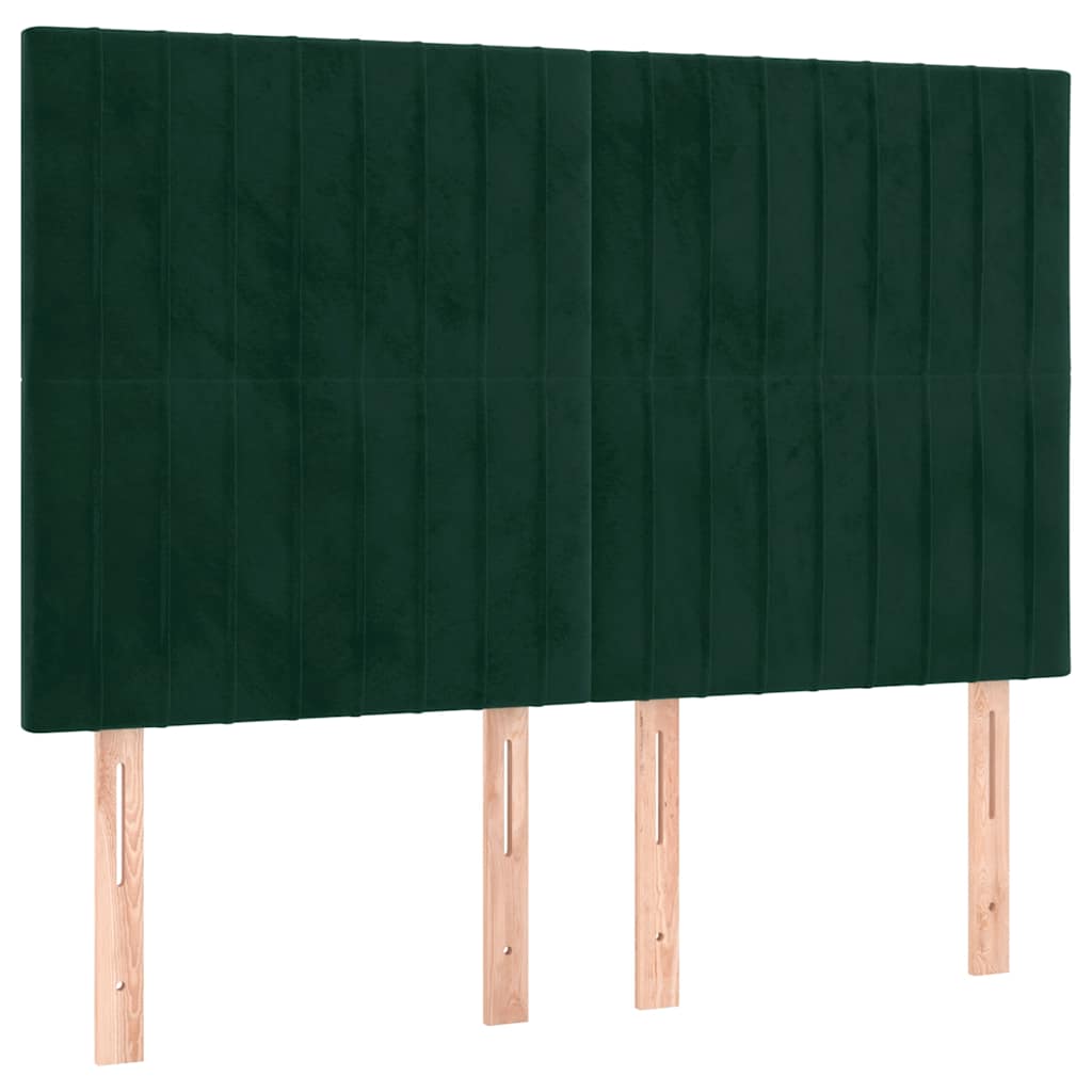 vidaXL Κεφαλάρι Σκούρο Πράσινο Βελούδινο 144x5x118/128 εκ.