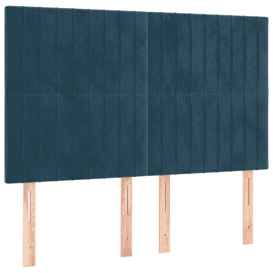 vidaXL Κεφαλάρι Σκούρο Μπλε Βελούδινο 144x5x118/128 εκ.