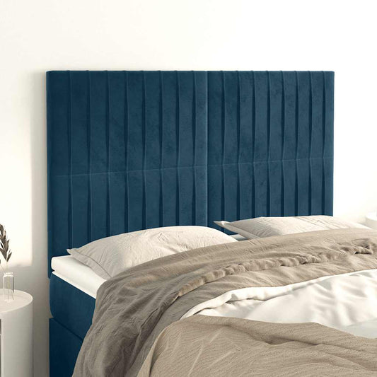 vidaXL Κεφαλάρι Σκούρο Μπλε Βελούδινο 144x5x118/128 εκ.