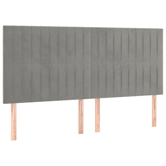 vidaXL Κεφαλάρι Ανοιχτό Γκρι 160x5x118/128 εκ. Βελούδο