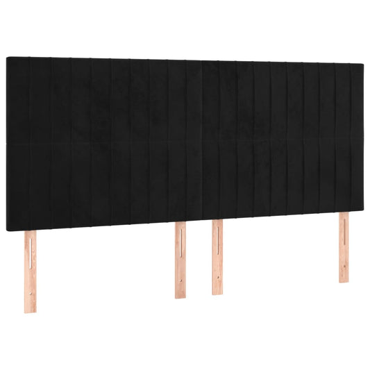 vidaXL Κεφαλάρι Μαύρο Βελούδινο 160x5x118/128 εκ.