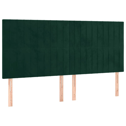 vidaXL Κεφαλάρι Σκούρο Πράσινο Βελούδινο 160x5x118/128 εκ.