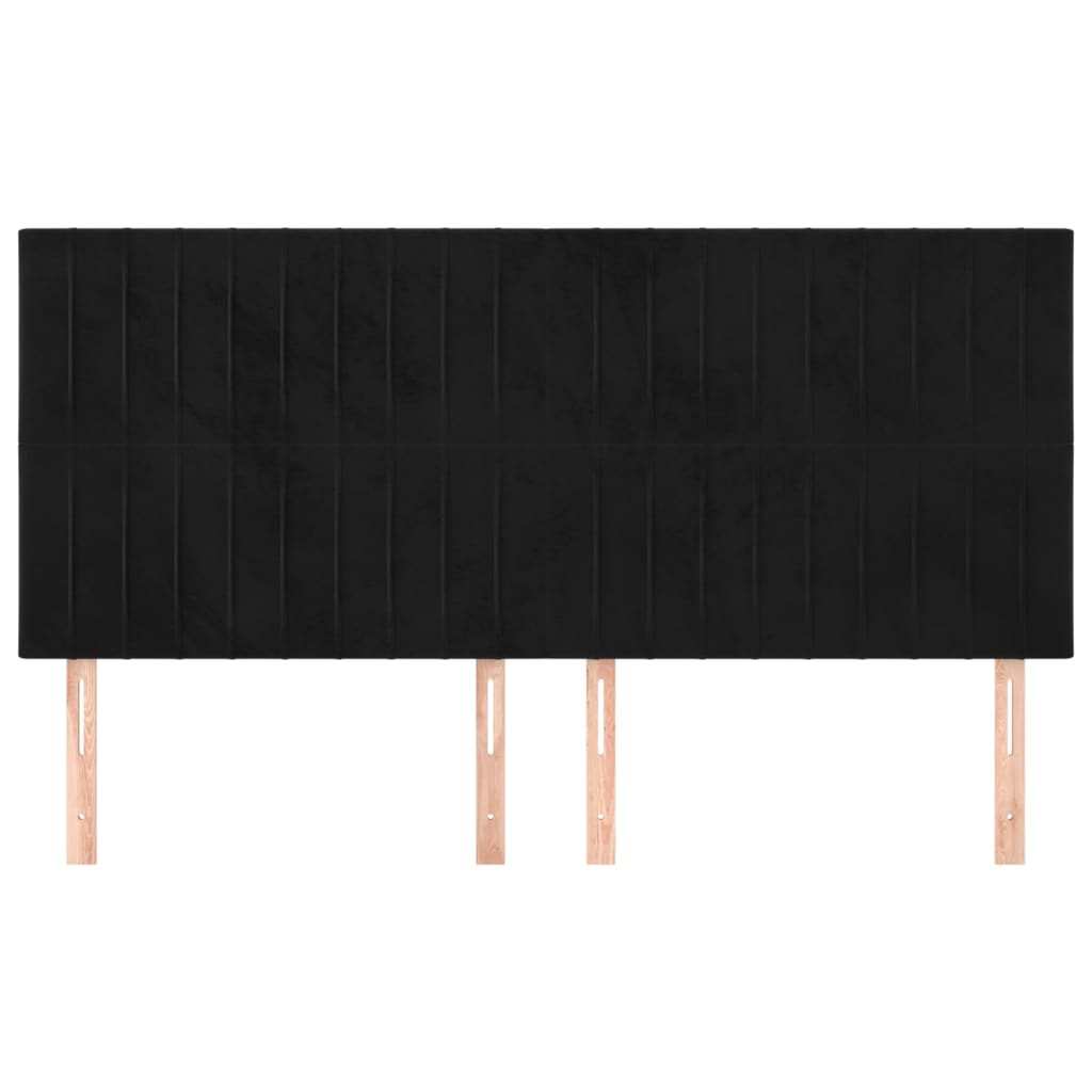 vidaXL Κεφαλάρια Κρεβατιού 4 τεμ. Μαύρο 90x5x78/88 εκ. Βελούδινο