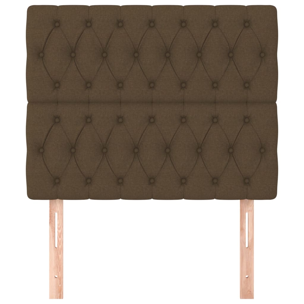 vidaXL Κεφαλάρι Κρεβατιού Σκούρο Καφέ 90x7x118/128 εκ. Ύφασμα