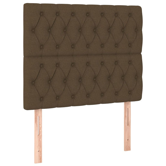 vidaXL Κεφαλάρι Κρεβατιού Σκούρο Καφέ 100x7x118/128 εκ. Ύφασμα