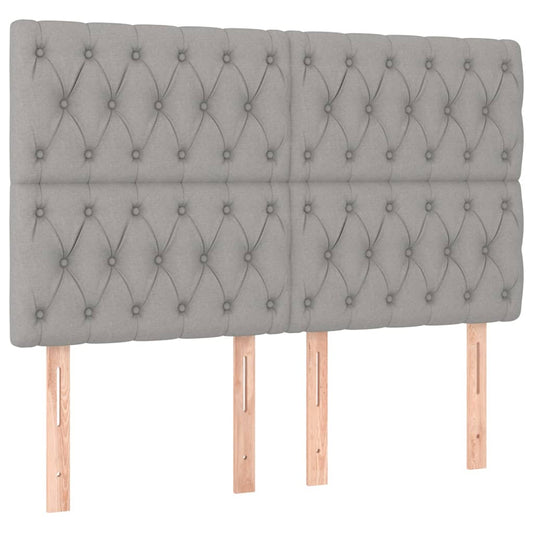 vidaXL Κεφαλάρι Ανοιχτό Γκρι 144x7x118/128 εκ. Ύφασμα