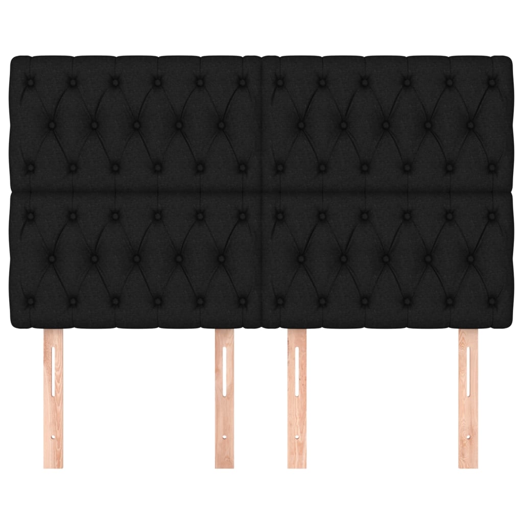 vidaXL Κεφαλάρι Μαύρο 144x7x118/128 εκ. Ύφασμα