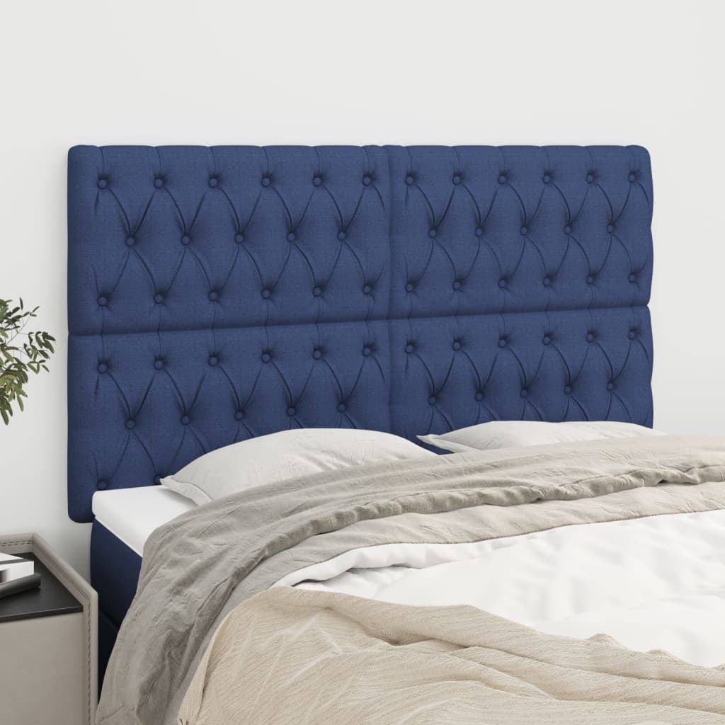 vidaXL Κεφαλάρι Μπλε 144x7x118/128 εκ. Ύφασμα