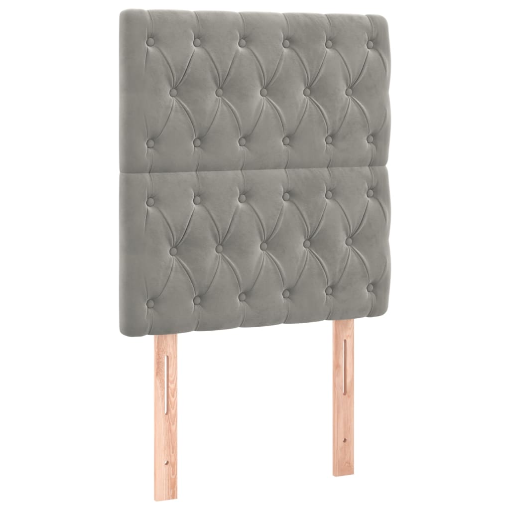 vidaXL Κεφαλάρι Ανοιχτό Γκρι 80x7x118/128 εκ. Βελούδο