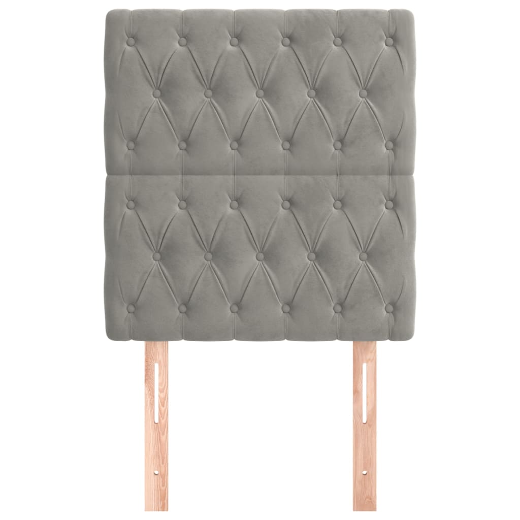 vidaXL Κεφαλάρι Ανοιχτό Γκρι 80x7x118/128 εκ. Βελούδο