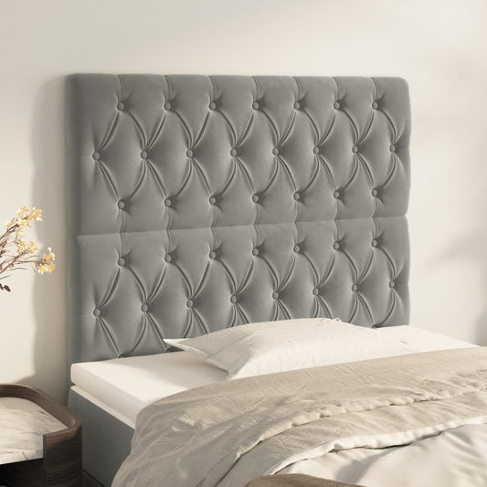 vidaXL Κεφαλάρι Ανοιχτό Γκρι 100x7x118/128 εκ. Βελούδο