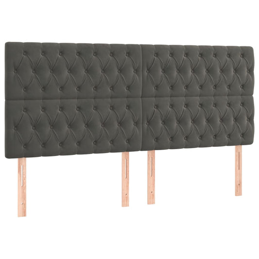vidaXL Κεφαλάρι Σκούρο Γκρι Βελούδινο 200x7x118/128 εκ.