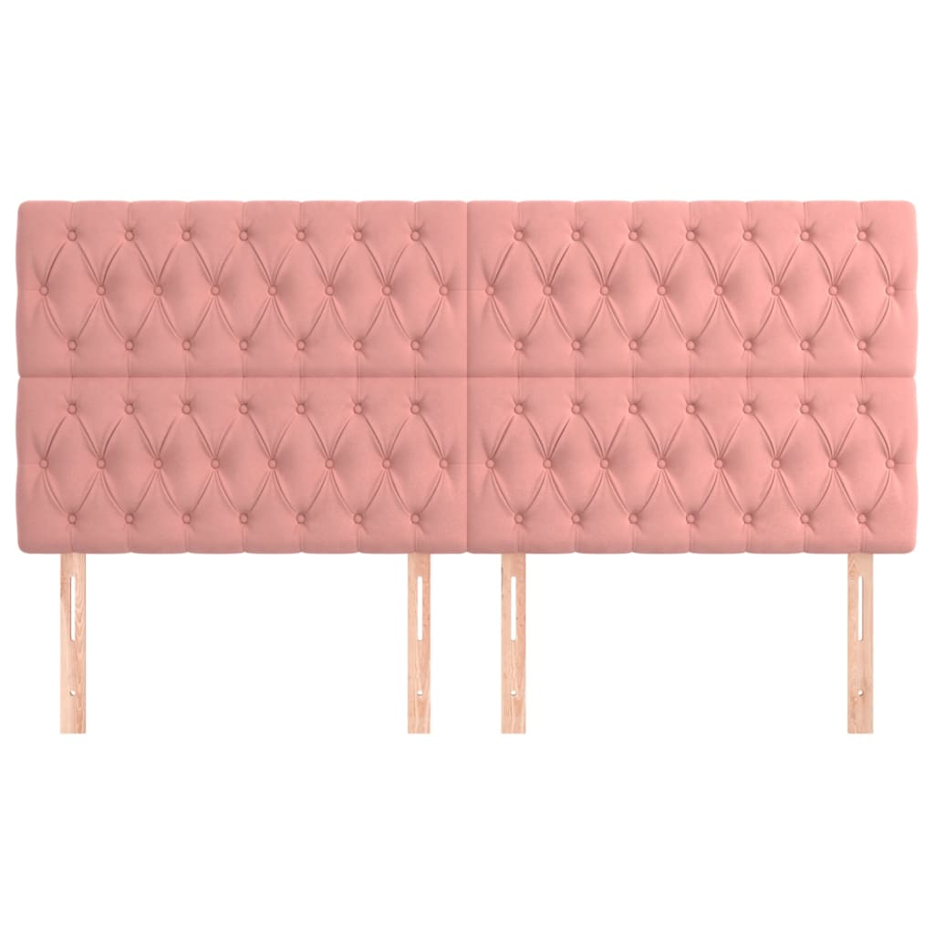 vidaXL Κεφαλάρι Ροζ Βελούδινο 200x7x118/128 εκ.