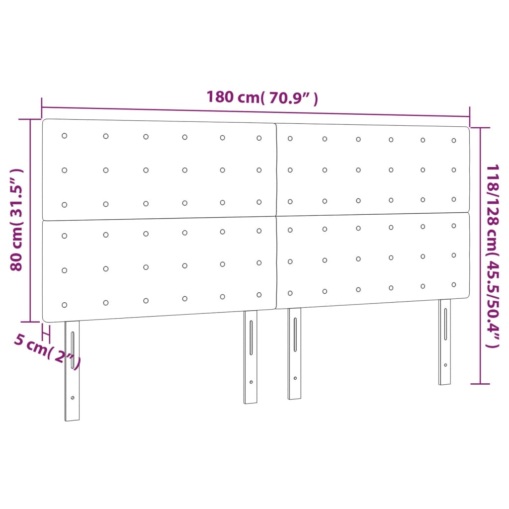 vidaXL Κεφαλάρι Κρεβατιού Μπεζ 180x5x118/128 εκ. Ύφασμα