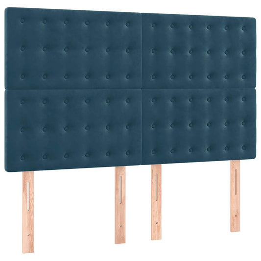 vidaXL Κεφαλάρι Σκούρο Μπλε Βελούδινο 144x5x118/128 εκ.
