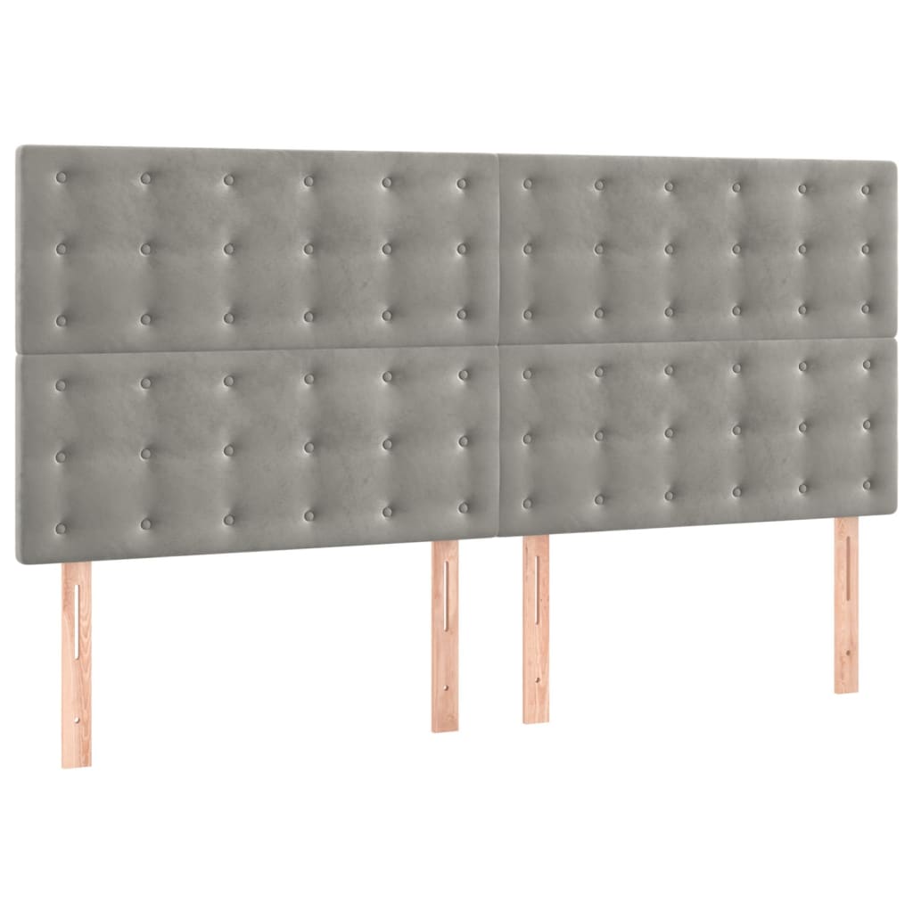 vidaXL Κεφαλάρι Ανοιχτό Γκρι 160x5x118/128 εκ. Βελούδο