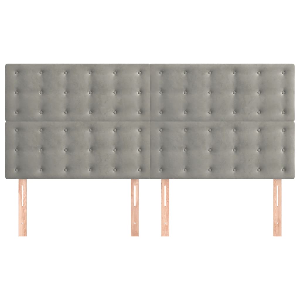 vidaXL Κεφαλάρι Ανοιχτό Γκρι 160x5x118/128 εκ. Βελούδο