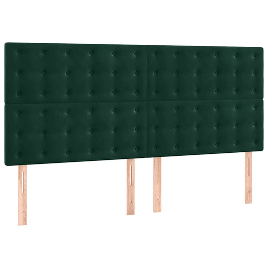 vidaXL Κεφαλάρι Σκούρο Πράσινο Βελούδινο 160x5x118/128 εκ.