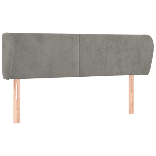 vidaXL Κεφαλάρι με Πτερύγια Ανοιχτό Γκρι 147x23x78/88 εκ. Βελούδινο