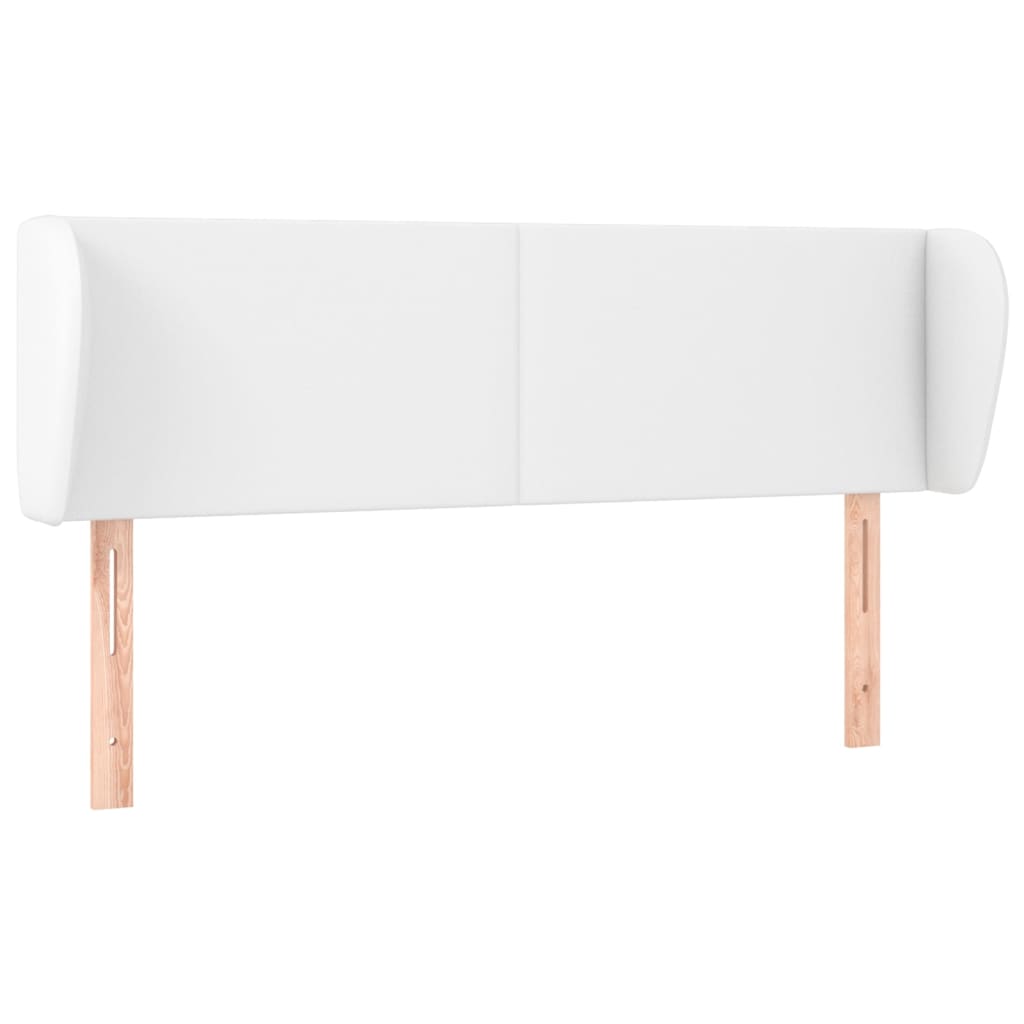 vidaXL Κεφαλάρι με Πτερύγια Λευκό 147 x 23 x 78/88 εκ. Συνθετικό Δέρμα