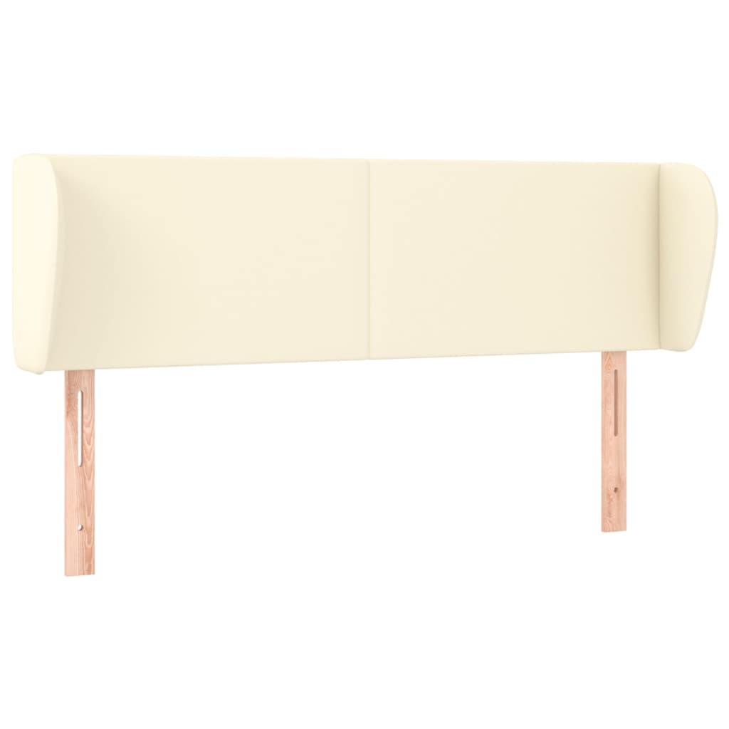 vidaXL Κεφαλάρι με Πτερύγια Κρεμ 147x23x78/88 εκ. Συνθετικό Δέρμα