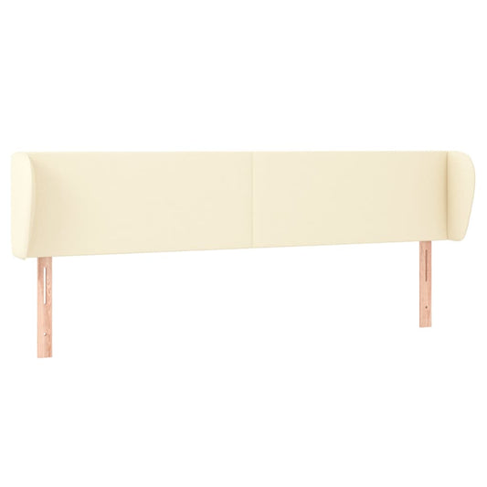 vidaXL Κεφαλάρι με Πτερύγια Κρεμ 203x23x78/88 εκ. Συνθετικό Δέρμα