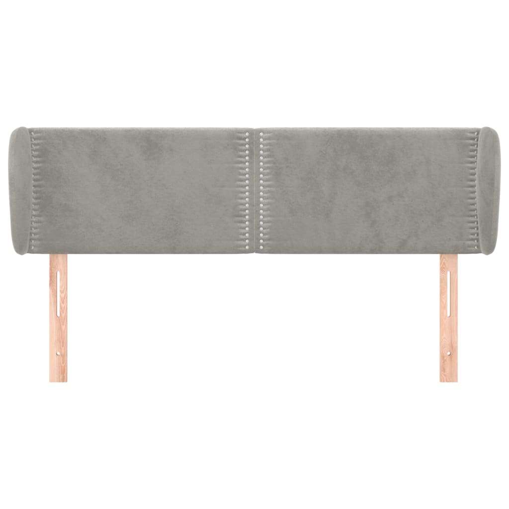 vidaXL Κεφαλάρι με Πτερύγια Ανοιχτό Γκρι 147x23x78/88 εκ. Βελούδινο