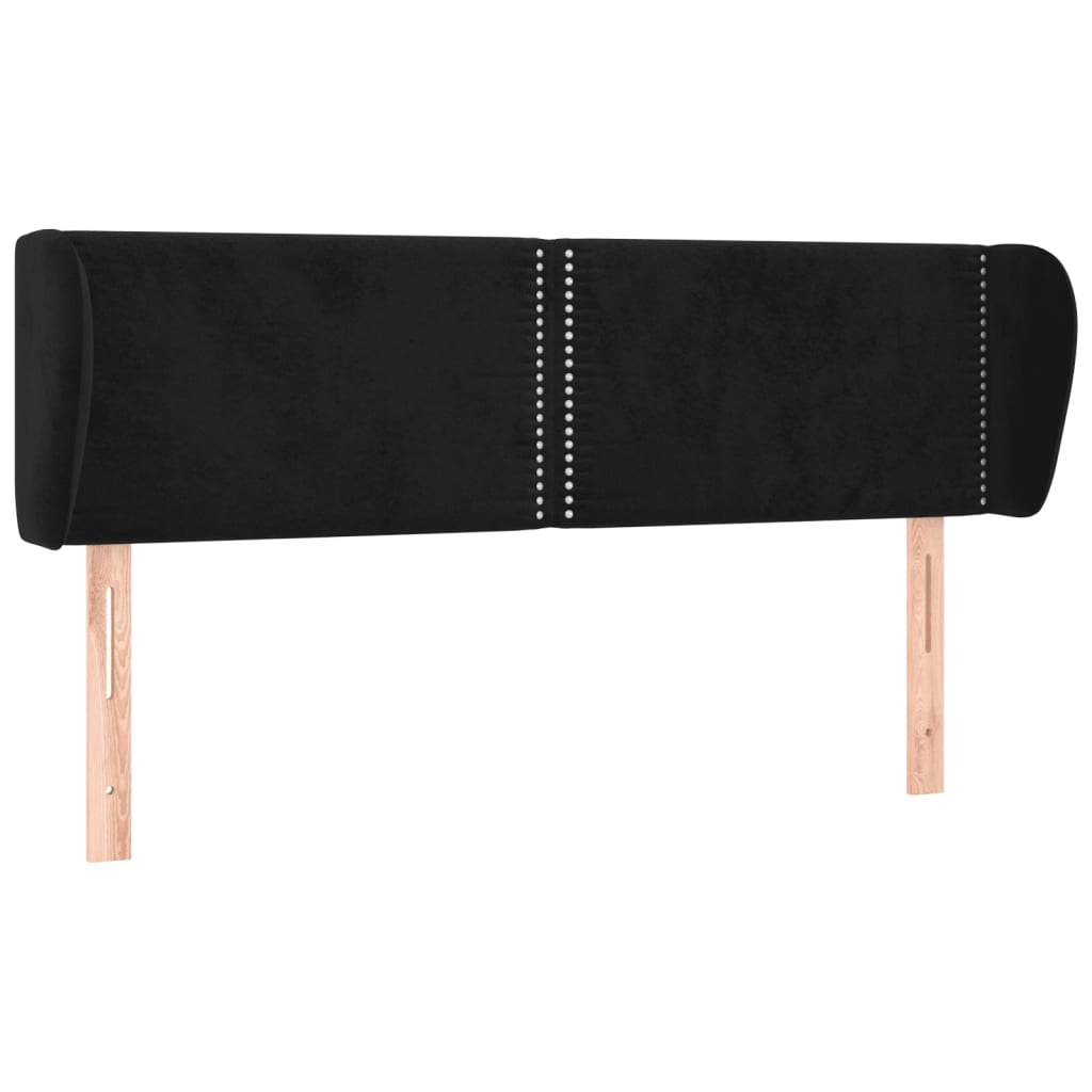 vidaXL Κεφαλάρι με Πτερύγια Μαύρο 147x23x78/88 εκ. Βελούδινο