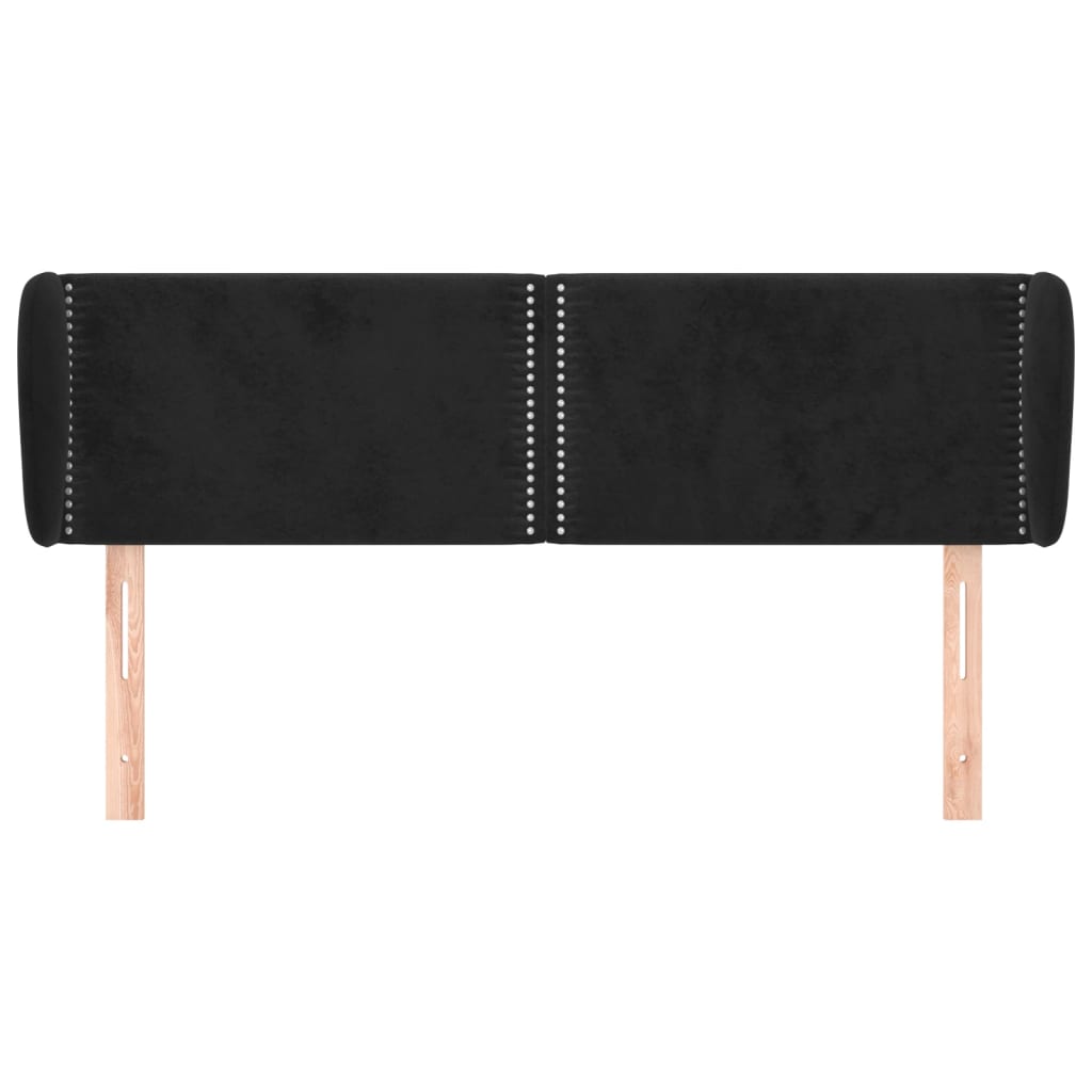 vidaXL Κεφαλάρι με Πτερύγια Μαύρο 147x23x78/88 εκ. Βελούδινο