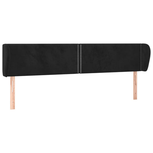 vidaXL Κεφαλάρι με Πτερύγια Μαύρο 163x23x78/88 εκ. Βελούδινο