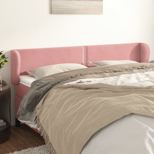 vidaXL Κεφαλάρι με Πτερύγια Ροζ 183x23x78/88 εκ. Βελούδινο
