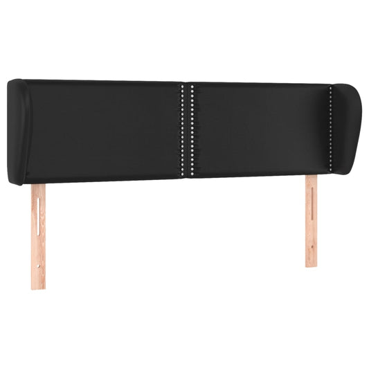 vidaXL Κεφαλάρι με Πτερύγια Μαύρο 147 x 23 x 78/88 εκ. Συνθετικό Δέρμα