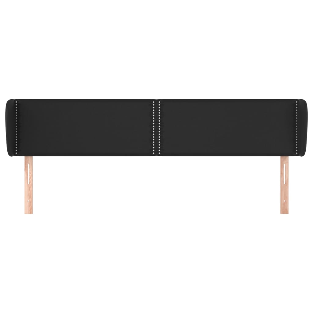 vidaXL Κεφαλάρι με Πτερύγια Μαύρο 183x23x78/88 εκ. Συνθετικό Δέρμα