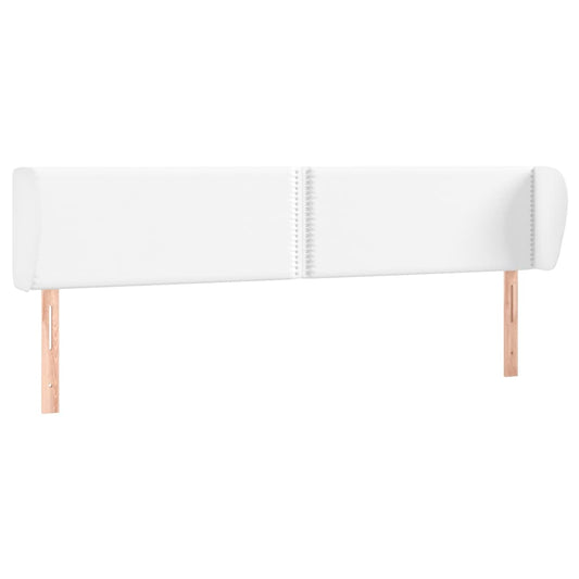 vidaXL Κεφαλάρι με Πτερύγια Λευκό 203 x 23 x 78/88 εκ. Συνθετικό Δέρμα