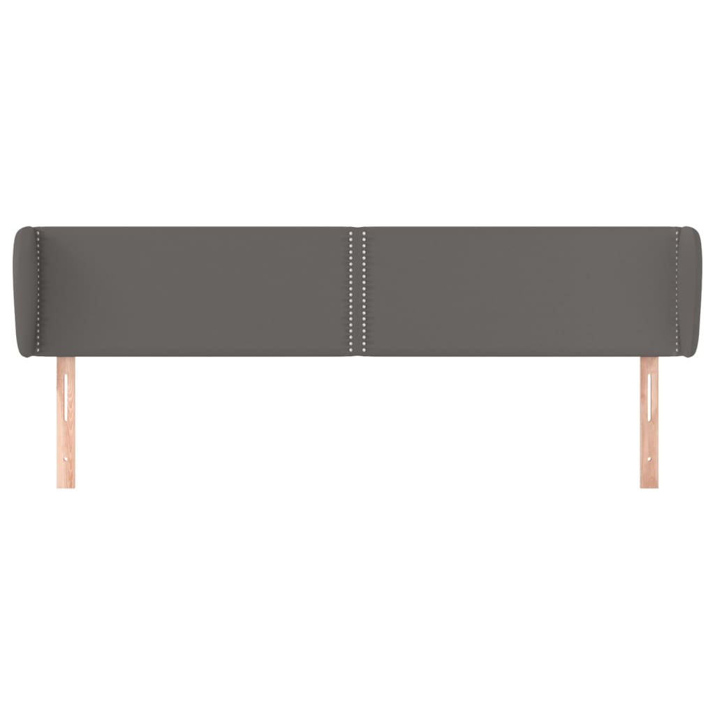 vidaXL Κεφαλάρι με Πτερύγια Γκρι 203x23x78/88 εκ. Συνθετικό Δέρμα
