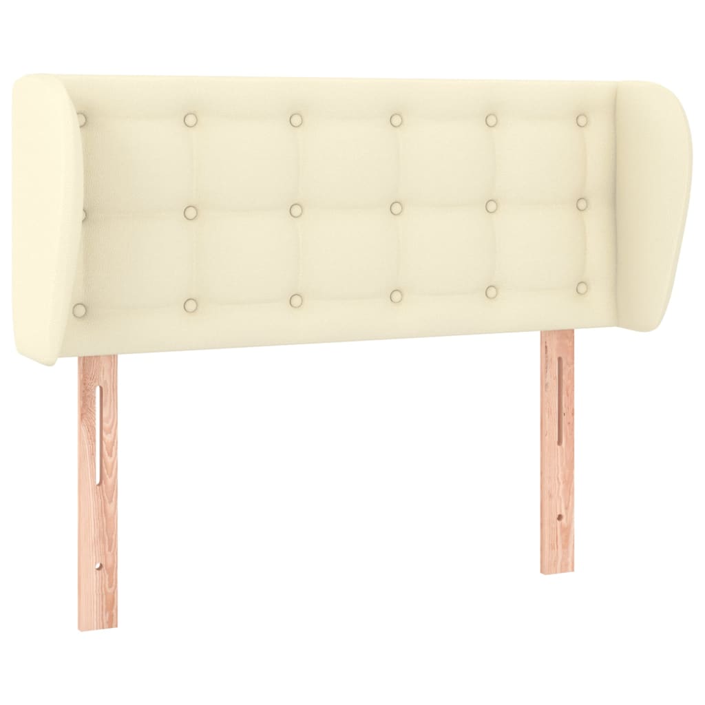 vidaXL Κεφαλάρι με Πτερύγια Κρεμ 93x23x78/88 εκ. Συνθετικό Δέρμα