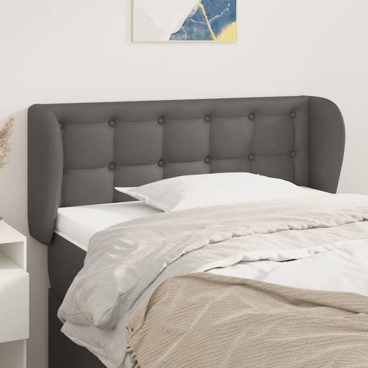 vidaXL Κεφαλάρι με Πτερύγια Γκρι 93x23x78/88 εκ. Συνθετικό Δέρμα