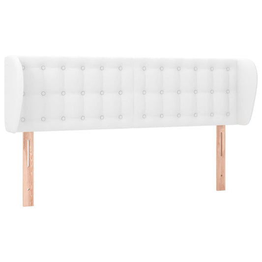 vidaXL Κεφαλάρι με Πτερύγια Λευκό 147 x 23 x 78/88 εκ. Συνθετικό Δέρμα