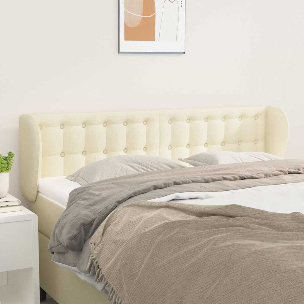 vidaXL Κεφαλάρι με Πτερύγια Κρεμ 147x23x78/88 εκ. Συνθετικό Δέρμα