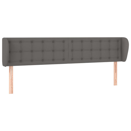 vidaXL Κεφαλάρι με Πτερύγια Γκρι 163x23x78/88 εκ. Συνθετικό Δέρμα