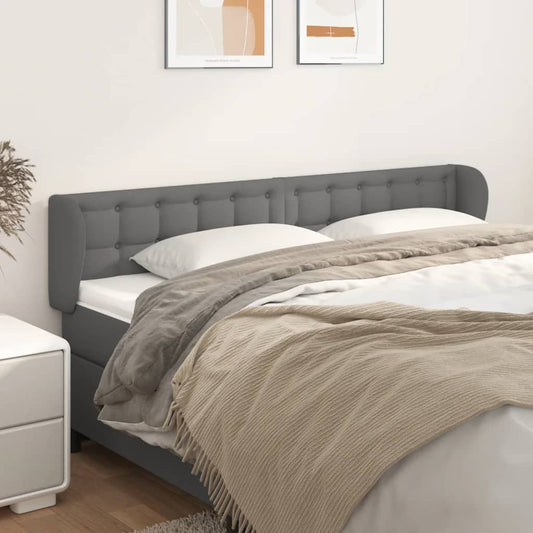 vidaXL Κεφαλάρι με Πτερύγια Γκρι 163x23x78/88 εκ. Συνθετικό Δέρμα