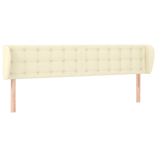 vidaXL Κεφαλάρι με Πτερύγια Κρεμ 203x23x78/88 εκ. Συνθετικό Δέρμα
