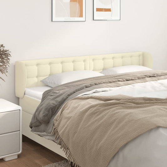 vidaXL Κεφαλάρι με Πτερύγια Κρεμ 203x23x78/88 εκ. Συνθετικό Δέρμα
