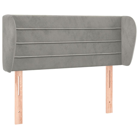 vidaXL Κεφαλάρι με Πτερύγια Ανοιχτό Γκρι 83x23x78/88 εκ. Βελούδινο