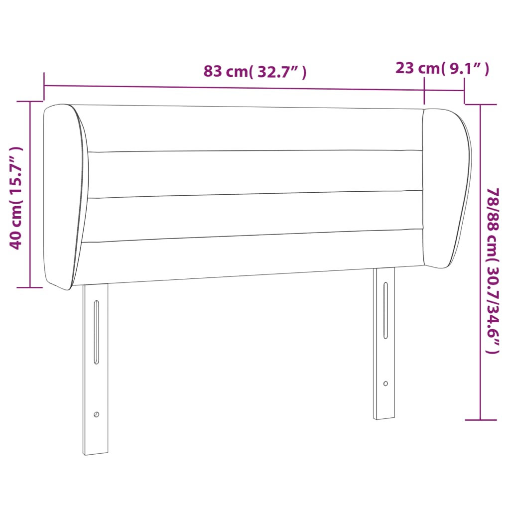 vidaXL Κεφαλάρι με Πτερύγια Ροζ 83x23x78/88 εκ. Βελούδινο