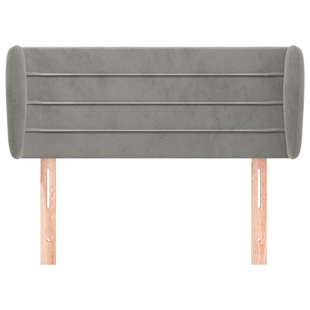 vidaXL Κεφαλάρι με Πτερύγια Ανοιχτό Γκρι 93x23x78/88 εκ. Βελούδινο