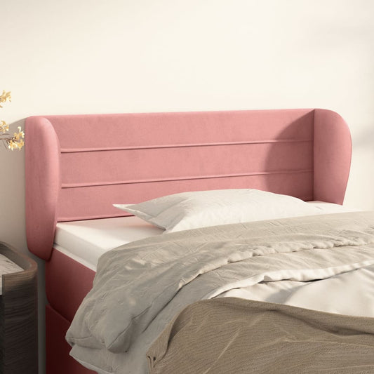 vidaXL Κεφαλάρι με Πτερύγια Ροζ 93x23x78/88 εκ. Βελούδινο