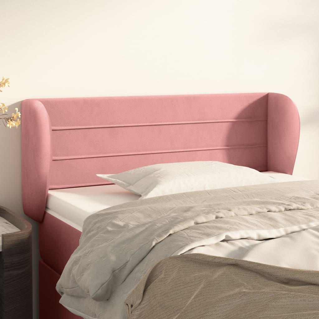 vidaXL Κεφαλάρι με Πτερύγια Ροζ 103x23x78/88 εκ. Βελούδινο