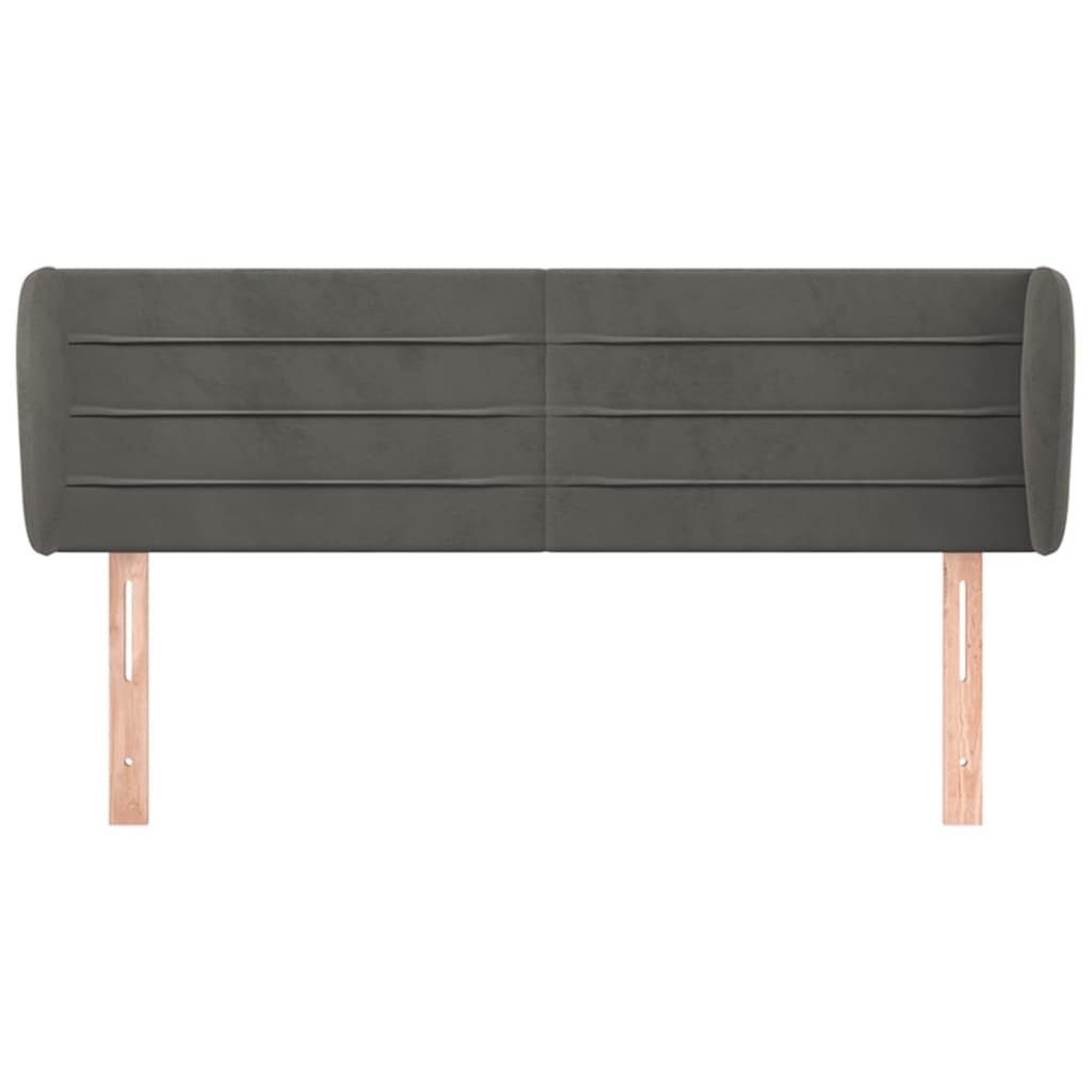 vidaXL Κεφαλάρι με Πτερύγια Σκούρο Γκρι 147x23x78/88 εκ. Βελούδινο